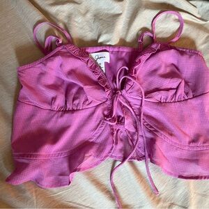 Japna Pink Ruched top with Adjustable Straps